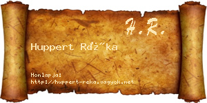 Huppert Réka névjegykártya